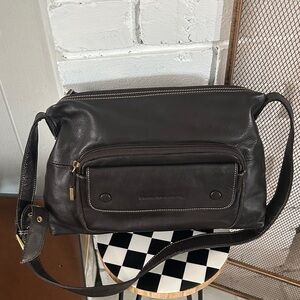 Vintage Stone Mountain Brown‎ Leather Crossbody shoulder Bag